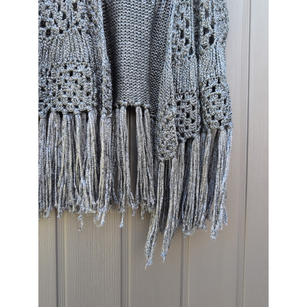 Daytrip Crochet Vest Hippie Boho Country Style Dark Grey Small